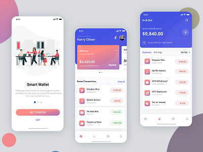 Freelance wallet App Ui Kit Design