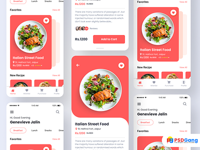 New Foody App Ui Kit Design app design illustration login profile user profile