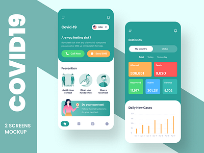 Covid 19 App UI Design