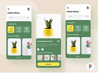 Plant shop App Design UI (Figma)