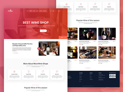 New Wine Shop Landing Page android app app design illustration ui user profile ux vector web