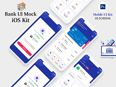 New Digital Bank App UI Kit android app app branding design icon logo ui vector web