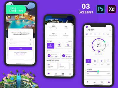 Hotel Booking App for Mobile UI Kit PSD android app app design illustration ui web website