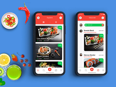 Food Review by Restaurant App android app booking app design free psd ios login profile psd register ui user profile web website