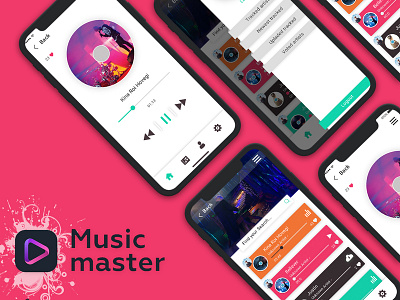 Music app concept UI KIT PSD android app app booking app design free psd login profile ui user profile vector