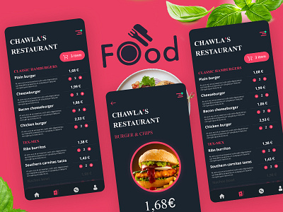 Food Ordering App UI Concept PSD android app app booking app design free psd login logo profile ui user profile web website