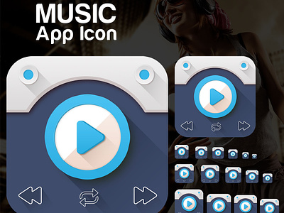 Free Music App Icon for iOS7 android android app animation app booking app design free psd icon illustration ios login logo profile psd register ui user profile vector web website