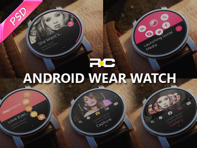 Android Watch UI android android app animation app booking app branding design free psd icon identity illustration ios logo profile psd ui user profile vector web website