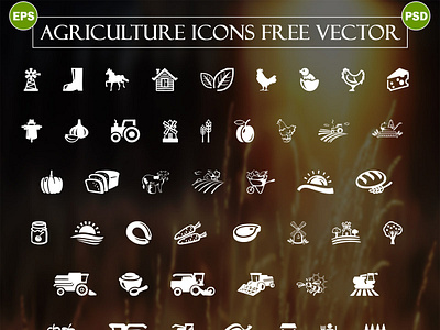 Agriculture icons Free vector