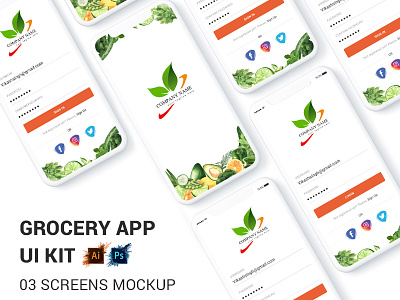 Fruit And Vegetables Shop Ui Concept Design PSD android app app booking app design free psd logo profile user profile web website