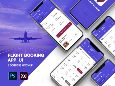 New Flight Booking UI Concept PSD android app app booking app design free psd logo profile ui user profile web website