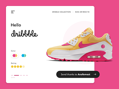 Hello Dribbble dribbble hello nike sneakers ui web