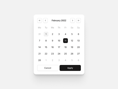 Disy — Date Picker component calendar component date date picker datepicker dates desktop input minimal minimalist modal popover product design saas schedule
