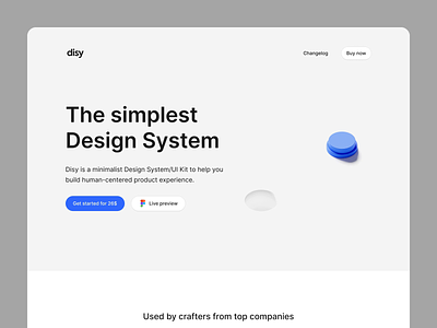 Disy — Landing Page Animation animation design system desktop home homepage landing landingpage minimalist page ressource site ui ui kit video web design website