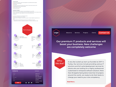 Website design design hexagon purple red redesign ui