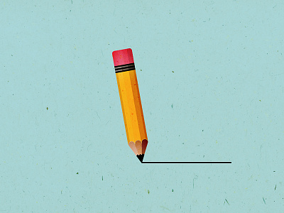 Flat Pencil color draw illustration pencil shape sketch texture