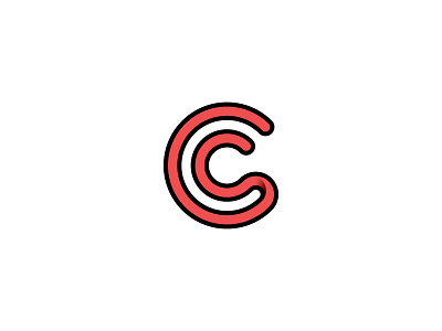 CC me. brand curves identity letter logo mark shape