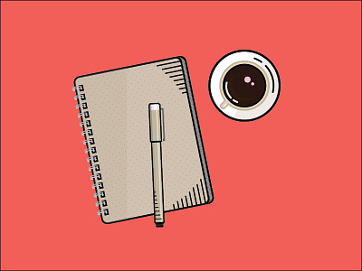 Muji, Micron, Macchiato breakfast coffee draw illustration minimal pad pen sketch