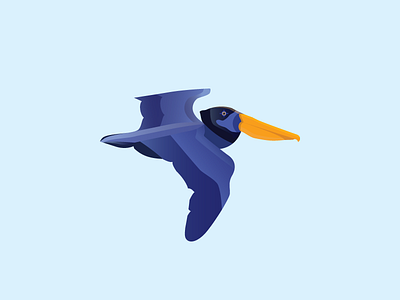 Pelican abstract brand flat id lockup logo mark minimal pelican shading wip