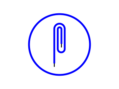 Paperclip exploration flat icon logo minimal paperclip