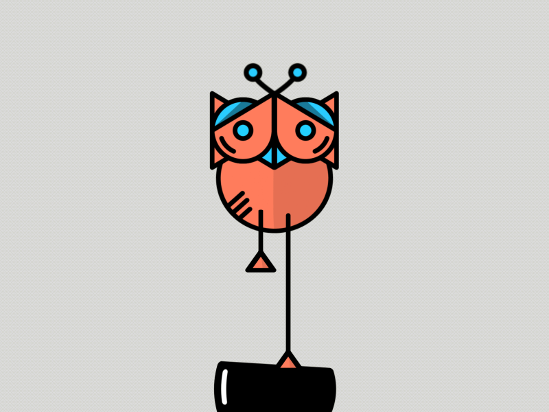 Owlbot Walk Cycle bot cycle eyes gif legs loop owl test walk