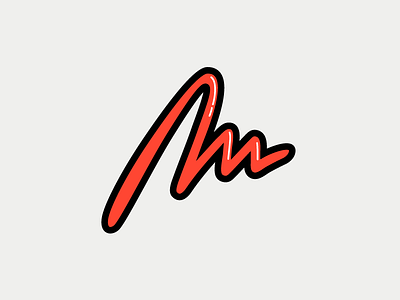 M Brushed brush custom icon letter lettering monogram