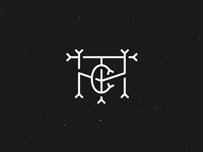 THC Ol' Style Mono lettering line logo mark monogram thc