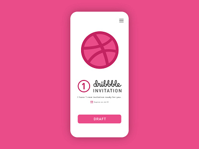 Dribbble Invitation design draft invitation invite ui