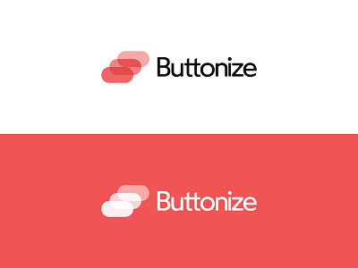 Buttonize logo design app brand branding button buttonize design flat generate graphic design identity illustration logo minimal red startup transparent vector webapp website white