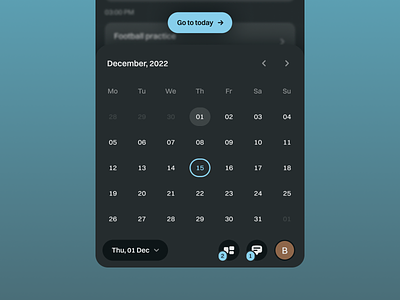 Handbook - Calendar black blue bottom sheet calendar clean dark date days design drawer education flat handbook minimal schedule simple task track ui ux