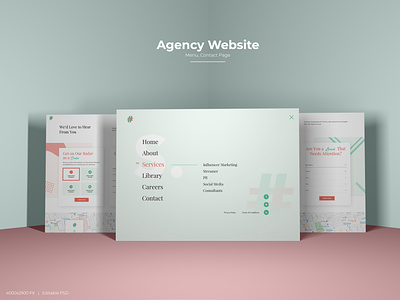 Agency Website Menu Contact Us Page agency contact page contact us menu menu design menu page portfolio site ui design ux design