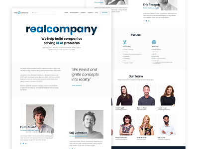 Venture Capital Company Website - About Page about page portfolio portfolio site team page ui design ux design venture capital web design