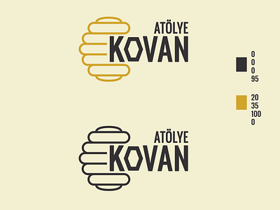 Atelier Kovan Logo Design bee branding design flat hive honeycomb icon illustration logo minimal type typography vector
