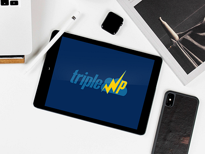 Triple WP App Logo app branding icon illustration logo typography