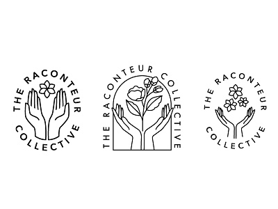 the ra collective logo process floral hands illustration jasmine logo monoline process wip
