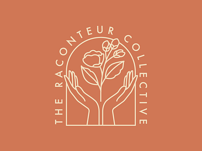 the ra collective logo final branding floral hands illustration jasmine logo monoline