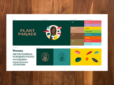 Plant Parade Brand System brand design brand identity branding brandsystem color palette handlettering logo plants
