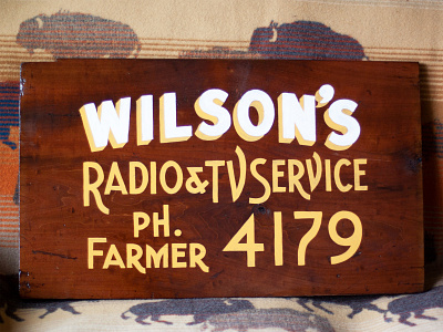Wilson Radio & TV Service Sign 50s alwayshandpaint hand lettering handlettering lettering nostalgia nostalgic sign sign painting signpainter signpainting vintage