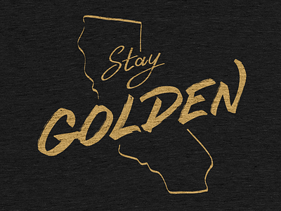 Stay Golden tee shirt california golden illustration lettering