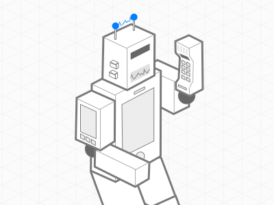 Phone robot isometric phone robot