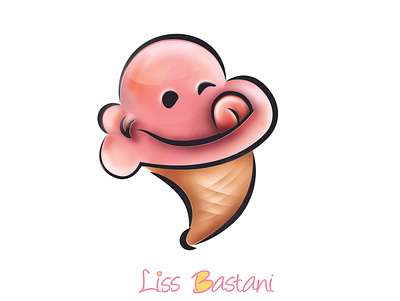 Logo for "Liss Bastani" ice cream shop. advertising design illustration iran logo