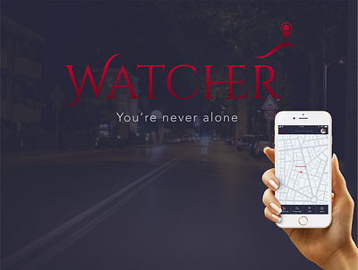 Watcher - A personal safety app alert dashboard design map police ui ux
