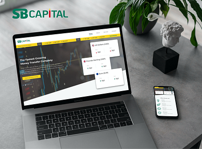SB Capital - Portfolio website for a money transfer company design mobile money transfer ui ux website