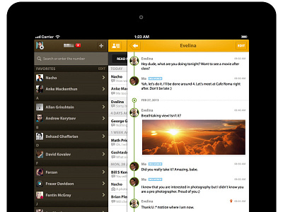Messaging for iPad - Contact List