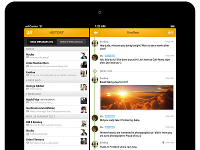 Messaging for iPad - History
