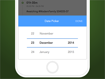 Duraation - Date picker for activities list