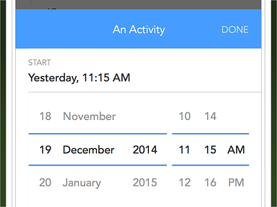 Duraation - Adding an activity