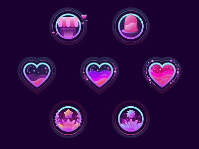 Dating app icons set