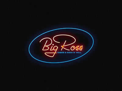 Big Ross 50s branding diner drive in lettering logotype neon rock typography