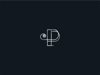 Poshy beauty salon branding elegant fancy logomark p letter silver type